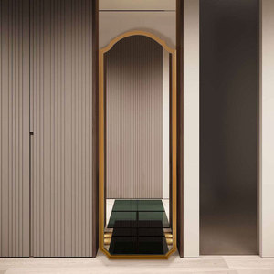 Cổ Pháp Tường Bằng Gỗ Gương Thêm Lớn Trang Trí Arched Vàng Khung Gỗ Đứng Đầy Đủ Chiều Dài Kích Thước Lớn Sàn Gương - Product Image 2