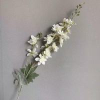 Bunga Delphinium Sutra Buatan Modern Real Touch YM, Tangkai Tunggal Larkspur Besar untuk Dekorasi Vas Dalam Ruangan dan Hotel