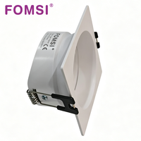 Support de Downlight Carré LED FOMSI Blanc Noir à Angle Réglable pour Ampoules LED MR16, Boîtier de Lampe LED, Cadre de Spot LED GU10 MR16