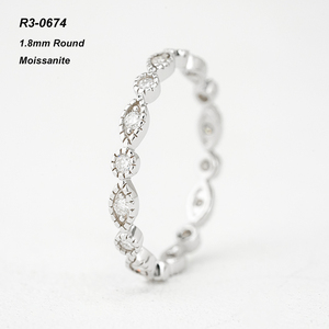 Starsgem Lab Created Moissanite Stone <b>Ring</b> S925 Sliver DEF Color VVS Moissanite Wedding Band <b>Silver</b> <b>Ring</b> - Product Image 5