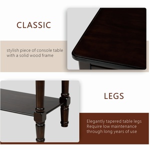 Consolle Stretta in Legno Massello Ecologico con Tre Cassetti <span class=keywords><strong>e</strong></span> Ripiano Inferiore per <span class=keywords><strong>Soggiorno</strong></span> - Product Image 3