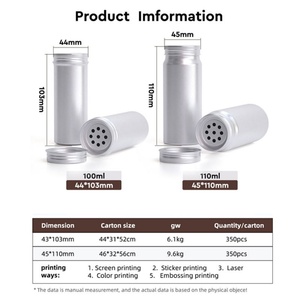 Envase Metálico Redondo de 100 ml para Polvo de Baño o Champú, Caja de Aluminio para Regalo - Product Image 3