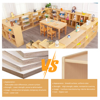 Ensemble table et chaises modernes pour maternelle, mobilier en bois pour garderie et école maternelle, bureau d'étude pour tout-petits, sièges pour l'apprentissage précoce en classe