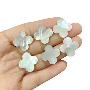 Piedras Preciosas de Concha Natural Blanca, Joyería de Trébol de Cuatro Hojas, Cuentas Sueltas de Concha de Nácar - Product Image 3