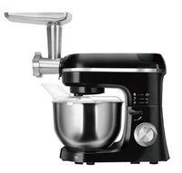 Mélangeur à pâte de table électrique multifonction 1100W avec moteur en cuivre, 6 vitesses, design à tête inclinable, bol mélangeur en acier inoxydable, crochet pétrisseur