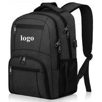 Sac à dos pour ordinateur portable de 15 pouces à grande capacité pour homme avec logo personnalisé, adapté aux déplacements professionnels, résistant à l'eau, pour les voyages de loisirs