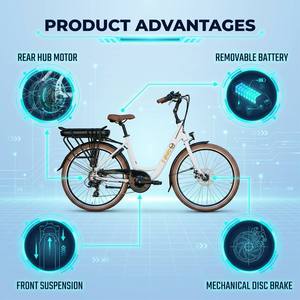 Bicicleta Eléctrica Urbana para Adultos T-Brid <span class=keywords><strong>Miami</strong></span> 2026, Cuadro <span class=keywords><strong>de</strong></span> Aluminio <span class=keywords><strong>de</strong></span> 26 Pulgadas, Motor sin Escobillas <span class=keywords><strong>de</strong></span> 250W, Batería <span class=keywords><strong>de</strong></span> Litio <span class=keywords><strong>de</strong></span> 36V 14.4Ah, 7 Velocidades, Frenos <span class=keywords><strong>de</strong></span> Disco - Product Image 1