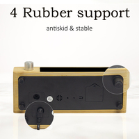 Réveil numérique en bois rétro avec bouton en bambou, chargeur sans fil 5W 10W, charge rapide sans fil Qi, horloge de bureau et de table