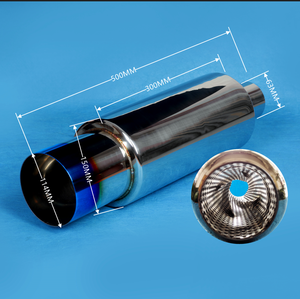 150Mm Blauw Brandende Roestvrijstalen Auto Luide Uitlaatdemper Uitlaat En Uitlaatsystemen Resonator - Product Image 2