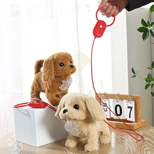 Perro <span class=keywords><strong>de</strong></span> juguete eléctrico <span class=keywords><strong>de</strong></span> peluche transfronterizo, simulación <span class=keywords><strong>de</strong></span> mascota electrónica, muñeco <span class=keywords><strong>de</strong></span> perro que camina y mueve la cola con campana, juguete para niños - Product Image 2