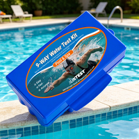 Kit de Prueba de Agua para Piscina y Spa 9 en 1, Portátil, Rápido y Preciso, para Evaluar la Calidad del Agua, Dureza, Cloro, pH, Alcalinidad y Ácido Cianúrico