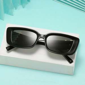 Lunettes de soleil carrées vintage tendance unisexe rouge et noir avec logo personnalisé, nouvelle collection, petites lunettes de soleil œil de chat pour femmes - Product Image 3