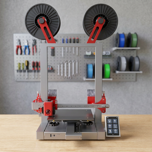 Imprimante 3D à double axe Z semi-automatique, machine d'impression FDM avec plateau chauffant, nivellement automatique, double extrudeur pour le prototypage - Product Image 3