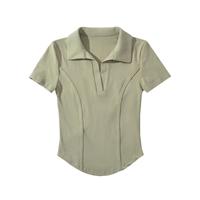 T-shirt pour femme à manches courtes, coupe slim, style décontracté, nouvelle mode, de haute qualité, été, bas arrondi, uni