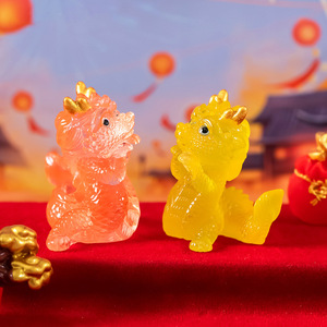 Mini Muñeco de Dragón Translúcido para el Año Nuevo Chino 2024, Lindo y Realista, Decoración para el Hogar, Auto o Escritorio, Dragón de Feng Shui - Product Image 4