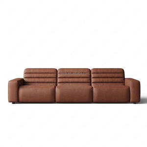 أريكة فيرلي العصرية القابلة للتحويل من الجلد الأصيل مع مسند للقدمين وثلاثة مقاعد قابلة للطي لغرفة المعيشة - Product Image 6