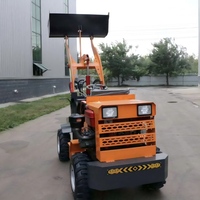 Chargeuse sur pneus compacte diesel 4x4 avec commande hydraulique, petite chargeuse frontale pour l'agriculture, les vergers et la manutention de matériaux de construction