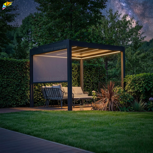 Pergola <span class=keywords><strong>in</strong></span> Alluminio con <span class=keywords><strong>Tettoia</strong></span> Frangisole Impermeabile per Giardino Esterno 3x3 3x4 5x4 6x3 - Ingrosso Fabbrica - Product Image 4