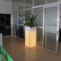 Pot de fleurs lumineux LED artistique et étanche pour extérieur, pots de fleurs LED brillants, produits rotomoulés