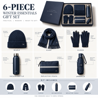 Kits Cadeaux Hiver Personnalisables avec Logo pour Trajets Quotidien : Bonnet, Écharpe, Gants Tactiles, Bouteille Isotherme, Pochette Réfléchissante, Parapluie – Fournisseur OEM ODM