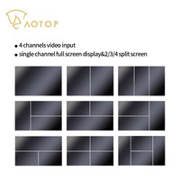 Moniteur de zone aveugle inversé Bus HD 7 pouces AHD Quad View Display 4 canaux caméra de voiture 1080p surveillance de la sécurité des angles morts tout autour