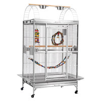 Cage à perroquets en acier inoxydable extra-large, de style villa, pour l'élevage d'oiseaux, sans fermeture, ST68P