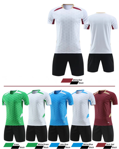 Ensemble de maillot de football pour garçons de couleur unie, maillot de football personnalisé, 100% polyester, ensemble complet - Product Image 1