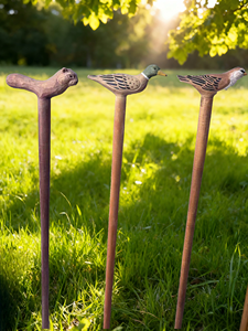 Bâton <span class=keywords><strong>de</strong></span> <span class=keywords><strong>marche</strong></span> en <span class=keywords><strong>bois</strong></span> avec poignée en forme d'animal pour la randonnée et le camping - Product Image 3
