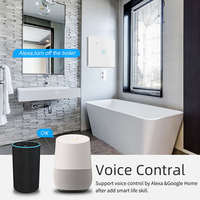 Chauffe-eau mural intelligent Tuya 40A avec commande vocale WiFi, panneau en verre, télécommande, compatible Alice, Google Home, Alexa, interrupteur de chaudière