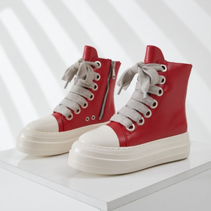 Dropshipping Chaussures Outdoor Casual Sepatu Wide Shoelace 2025 Leather Boots Ladies Platform Sneakers - Product Image 5