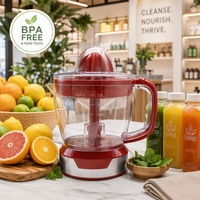 Presse-agrumes électrique 1L avec boîtier en plastique pour oranges et citrons, vente en gros OEM ODM, 2 cônes anti-goutte