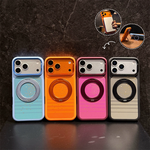 เคสโทรศัพท์แบบมีขาตั้งแม่เหล็กหมุนได้ ลายคาร์บอนไฟเบอร์ไล่เฉดสี สำหรับ iPhone 18 17 16 Pro Max ป้องกันการกระแทก - Product Image 2