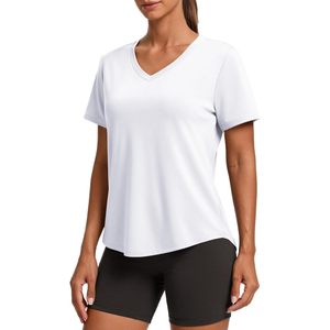 เสื้อโยคะแขนสั้นคอวีสำหรับผู้หญิง FOXA ซับเหงื่อ แห้งเร็ว - Product Image 1