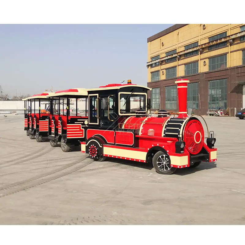 Kereta Tanpa Jejak Merah dengan Taman Hiburan Hitam Tempat Wisata Transportasi