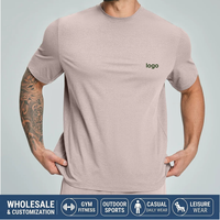 T-shirt de sport pour homme, vêtements de fitness, t-shirt de marque privée, logo personnalisé, t-shirt basique vierge