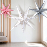 Étoile en papier 3D à 7 branches, lanterne suspendue, décoration de plafond pour mariage, fête, vitrine, festival, vente en gros