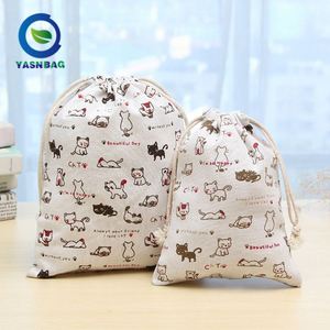 Sacs à cordon en toile de coton épais avec impression de logo personnalisée en usine - Product Image 2
