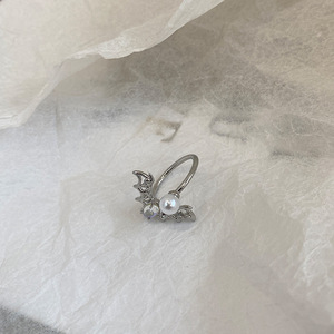 Anillos <span class=keywords><strong>de</strong></span> Murciélago con <span class=keywords><strong>Piedra</strong></span> Lunar y Perlas <span class=keywords><strong>de</strong></span> Imitación <span class=keywords><strong>para</strong></span> Mujer, Anillo Abierto Dulce, Regalos, Joyería y Accesorios - Product Image 3