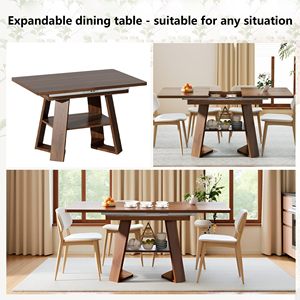 Table à manger extensible en bois SENYU, rectangulaire, 4 places, design scandinave, meubles pour la maison - Product Image 5