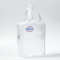 Sac plastique portable en pvc givré personnalisé, sac cadeau, sac de rangement cosmétique à fermeture éclair translucide