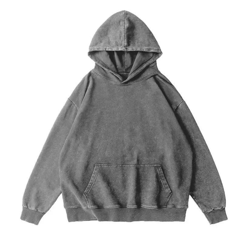 Algodão pesado cropped distressed patch applique bordado com capuz personalizado vintage oversized ácido sol fade wash hoodies homens