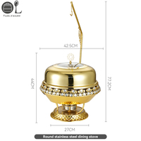 Meilleure vente Plateau de chauffe-plats en acier inoxydable 9L Réchaud à repas doré pour hôtels restaurants pour chauffe-alcool Moyen-Orient Europe