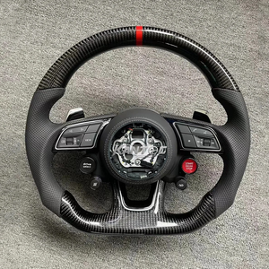 Vente en gros d'accessoires de volant de voiture en fibre de carbone pour les modèles <span class=keywords><strong>Audi</strong></span> A3 A4 A5 A7 S7 RS7 A6 S6 RS6 C8 A8 A6L S8 Q6 C8 - Product Image 1