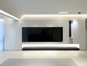 Système de meuble TV mural élégant et luxueux avec éclairage intégré, <span class=keywords><strong>étagère</strong></span>s LED, <span class=keywords><strong>console</strong></span> multimédia flottante, écologique, style moderne - Product Image 3