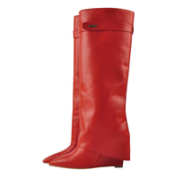 Bottes hautes pour femmes, nouvelle conception d'usine, saison automne 2021, chaussures à talons compensés, petit MOQ, prix de gros