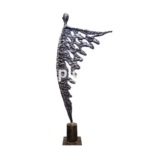 Decorative Flying Angel Design Wrought Iron Art Sculpture