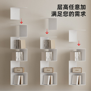 Corner <b>Storage</b> Shelf <b>Wall</b> Mounted 6 Tier Triangular Bookshelf Multi Layer Office Organizer Living Room <b>Bedroom</b> Use - Product Image 4