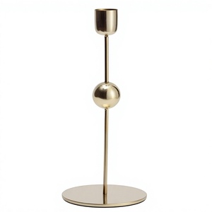 Single Piece <b>Large</b> Pillar <b>Candle</b> Holder Brass Table Decorative Royal <b>Candle</b> Stand for Single Candlestick Holder Low Prices - Product Image 1