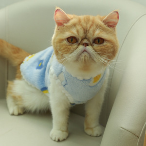 Cute Floral Pet Vest Fleece Lined Thickened For <b>Cats</b> And Dogs Autumn Winter Wear - Product Image 3