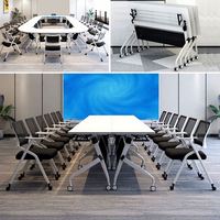 Table de conférence ergonomique haut de gamme combinée pour plusieurs personnes, idéale pour les salles de conseil d'entreprise et les écoles professionnelles